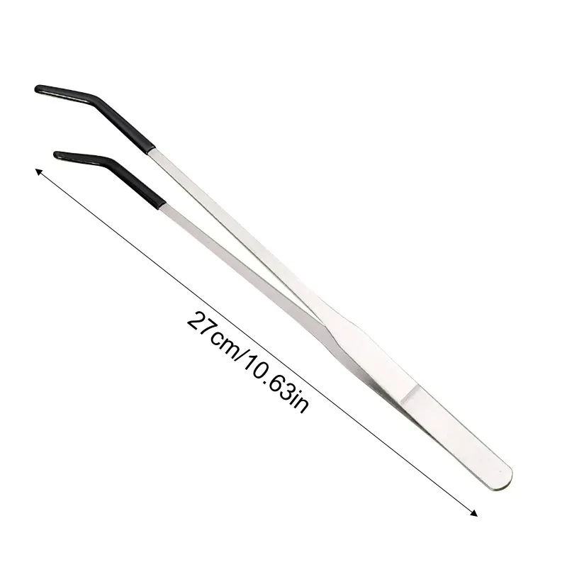 Feeding Tong Stainless - 2pcs Bent Tip Tweezers For Crafts