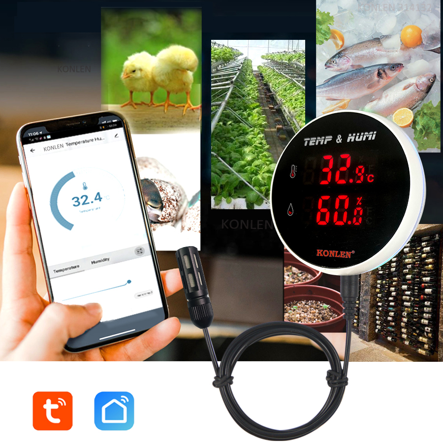 Tuya WIFI Temperature Humidity - Digital Hygrometer Probe ulasan dan harga