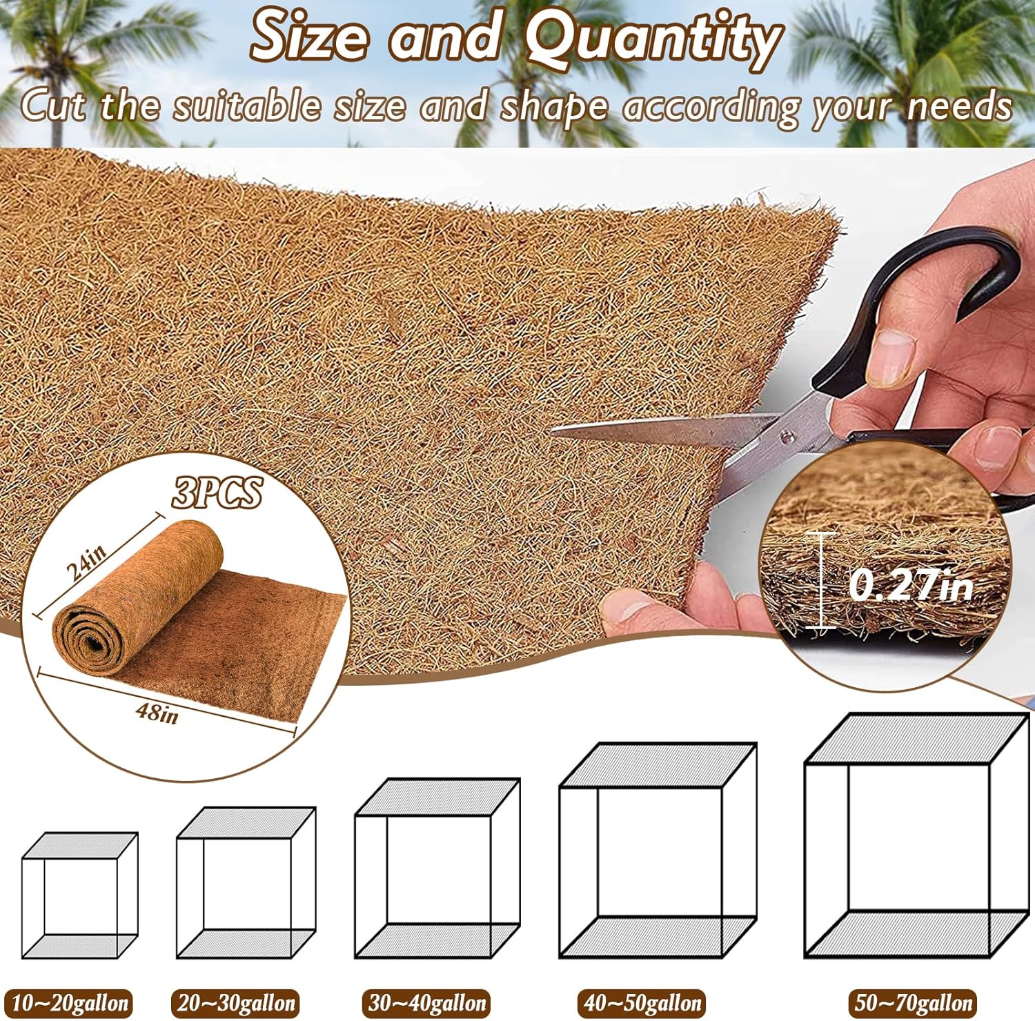 3 Rolls Reptile Carpet, 24x48i - Substrate Coconut Fiber ulasan dan harga