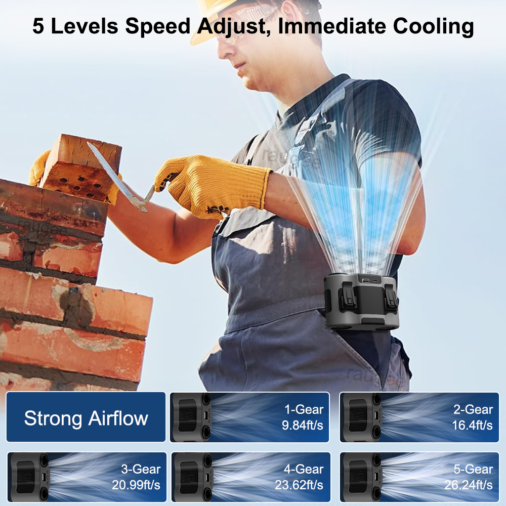 20000mAh Waist Fan Portable Ou - Timer Dual Outlet ulasan dan harga