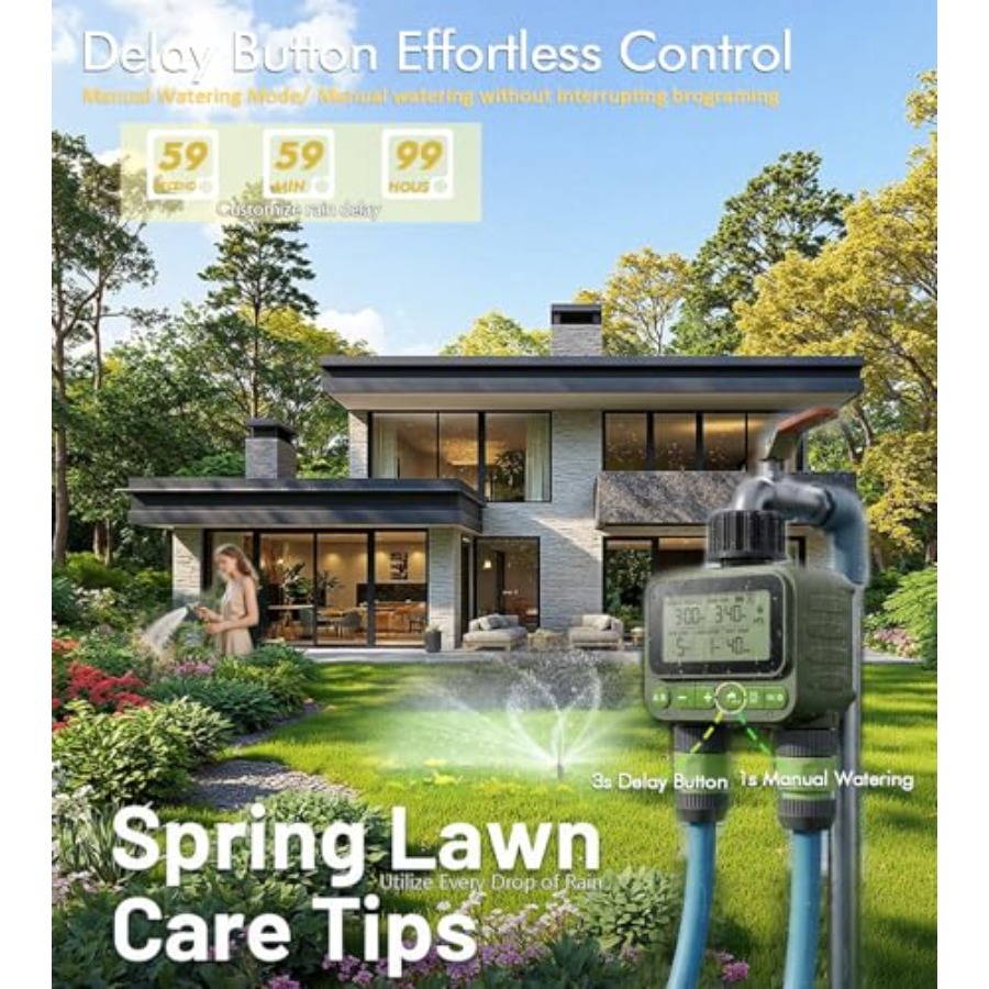 Smart Sprinkler Timer for Lawn - Timer Dual Outlet ulasan dan harga