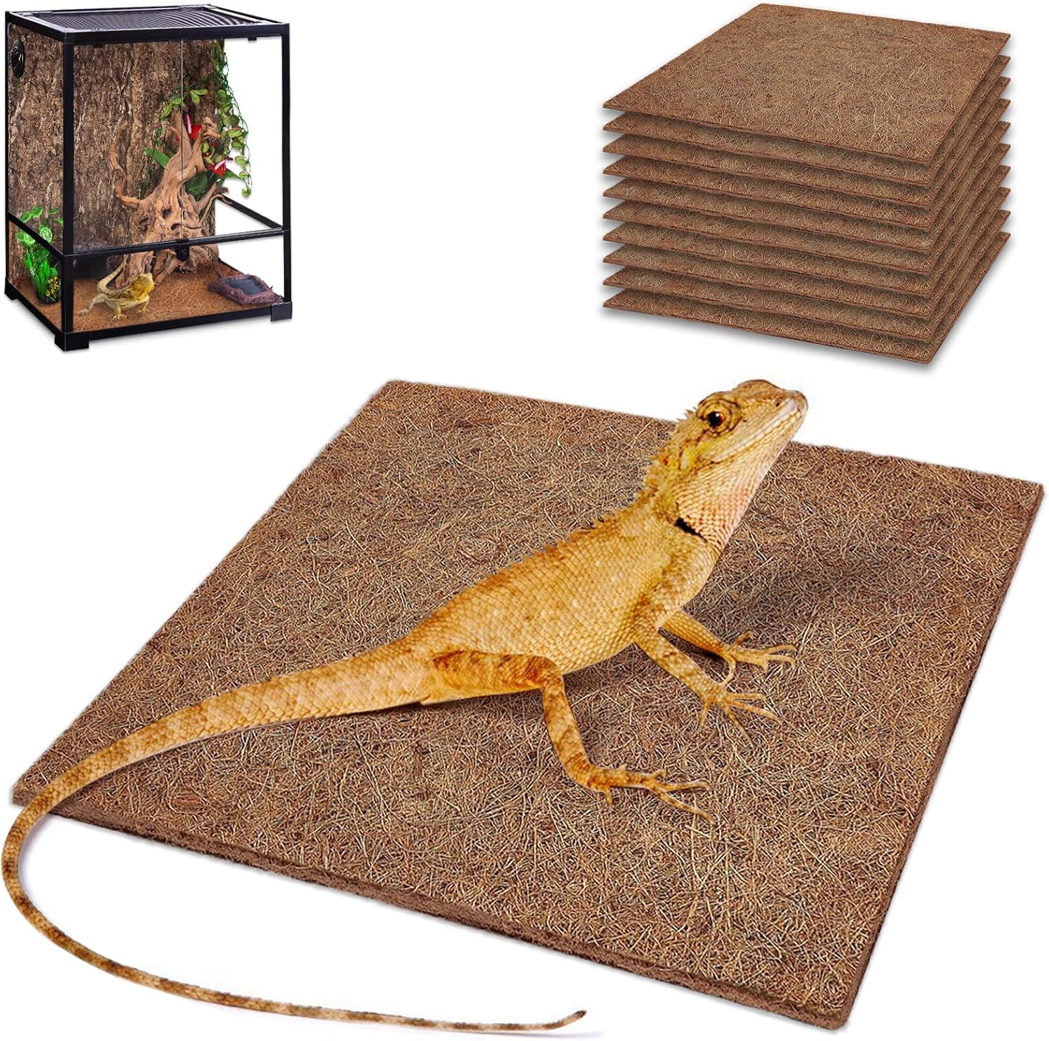 10 Pcs Reptile Carpet, 12x12 i - Substrate Coconut Fiber ulasan dan harga