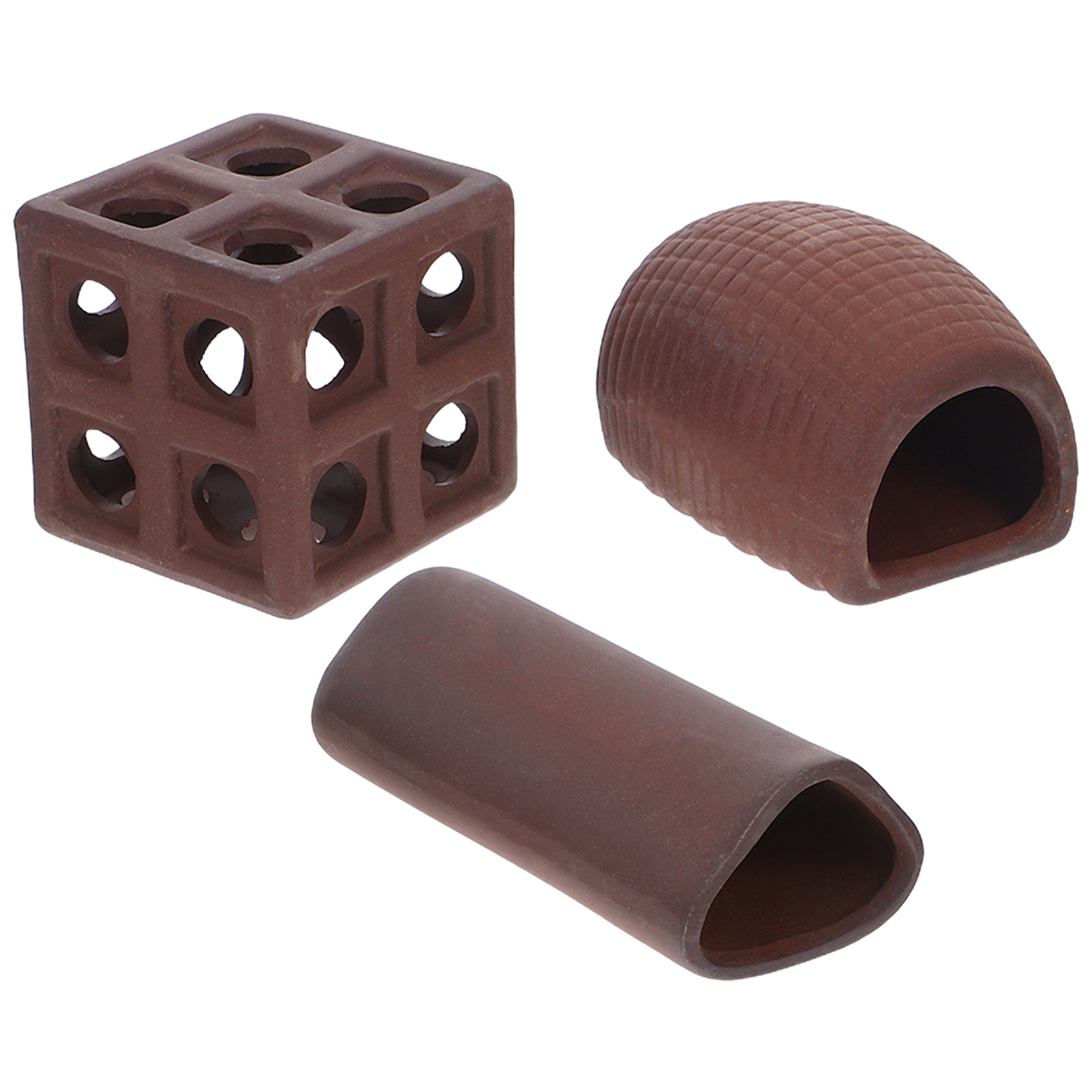 3Pcs Aquarium Decorative Rocke - Hide Cave Ceramic ulasan dan harga